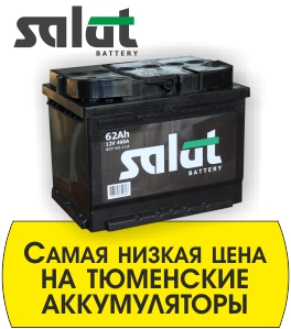 Самая низкая цена на тюменские аккумуляторы SALUT